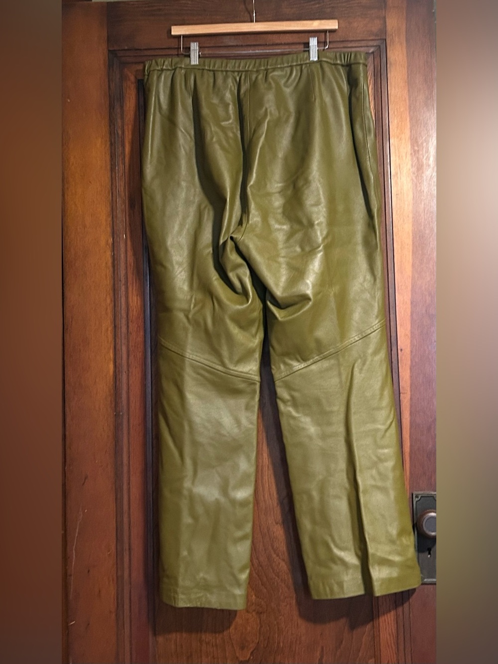 Terry Lewis  Green Genuine Leather Pants Size 20 - Picture 3 of 6